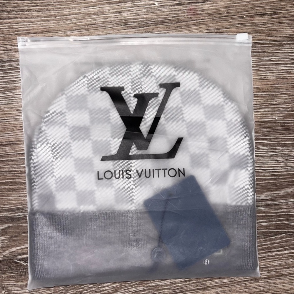 Louis Vuitton Gray and White Checkered Hat
